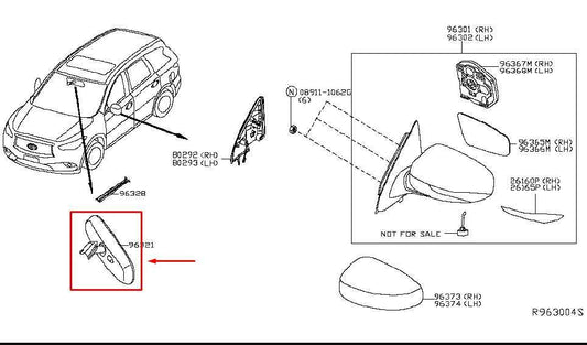 2014-2020 Infiniti QX60 Interior Inside Rear View Mirror 96321-3WV0A OEM - Alshned Auto Parts