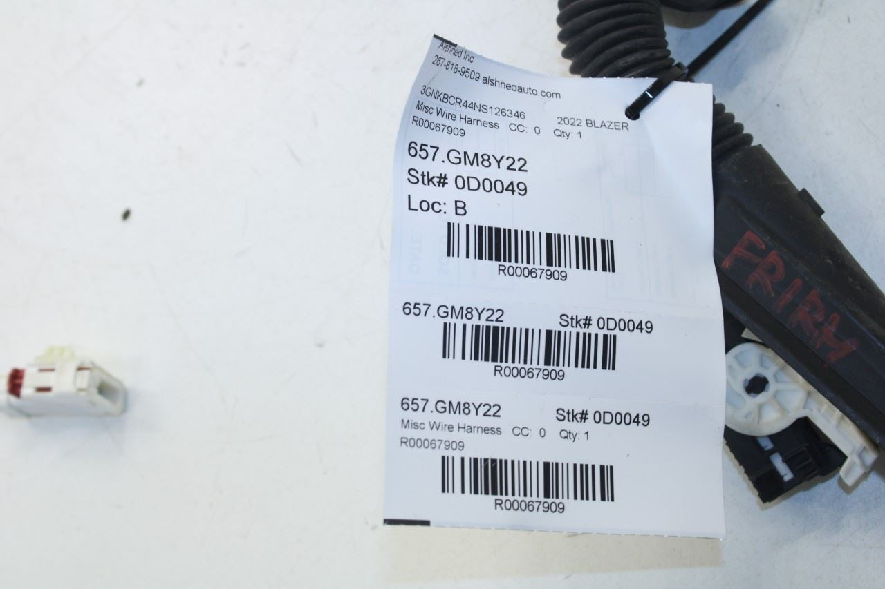2022-2024 Chevrolet Blazer 2LT Front Right Passenger Door Wire Harness 84991373 - Alshned Auto Parts