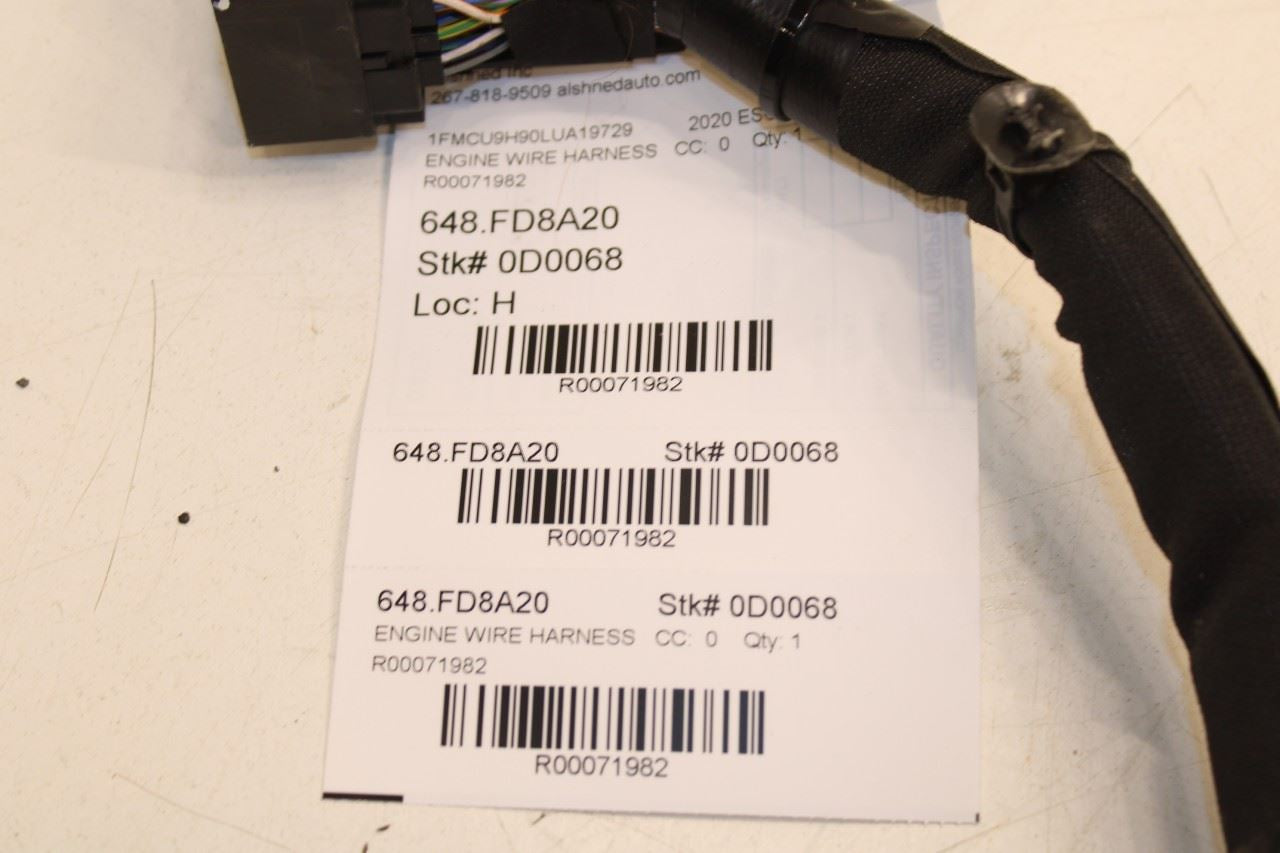 2020-2021 Ford Escape SEL 2.0L AWD Engine Wiring Harness KU5T-12C508-PF OEM - Alshned Auto Parts