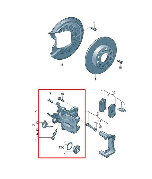 11-18 Volkswagen Jetta Sport FWD Rear Right and Left Side Brake Disc Caliper Set - Alshned Auto Parts