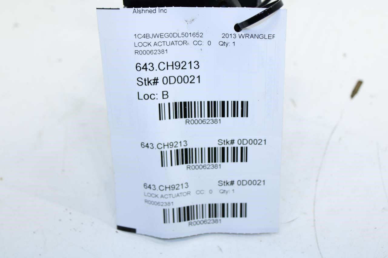 2012-2018 Jeep Wrangler Sahara Rear Left Door Lock Latch Actuator 04589049AK OEM - Alshned Auto Parts