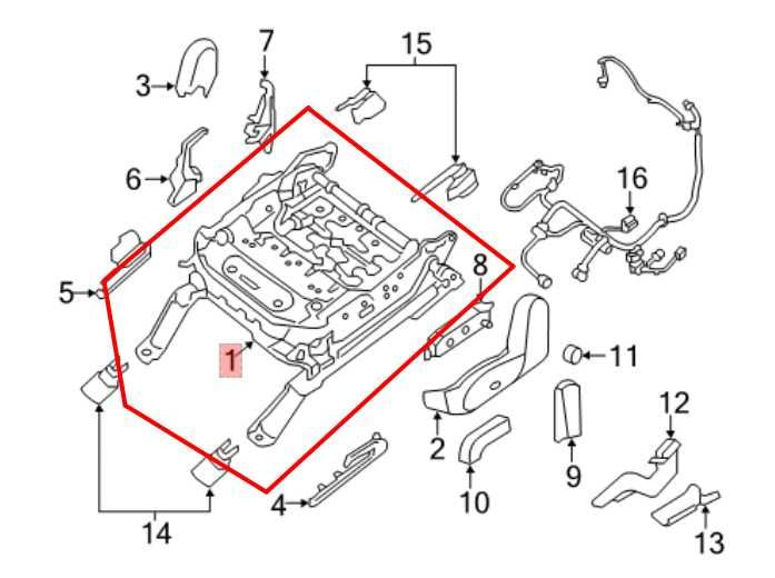 13-20 Nissan Pathfinder SV Front Left Seat Track Frame w/ Motors 87351-3JA4B OEM - Alshned Auto Parts