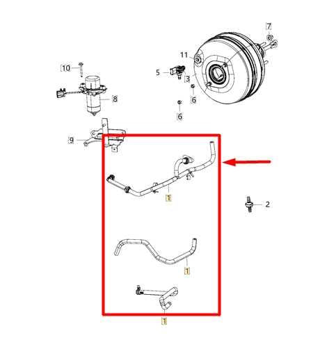 19-24 Ram 1500 5.7L Brake Booster Vacuum Check Hose Pipe w/ Valve 04582000AE OEM - Alshned Auto Parts