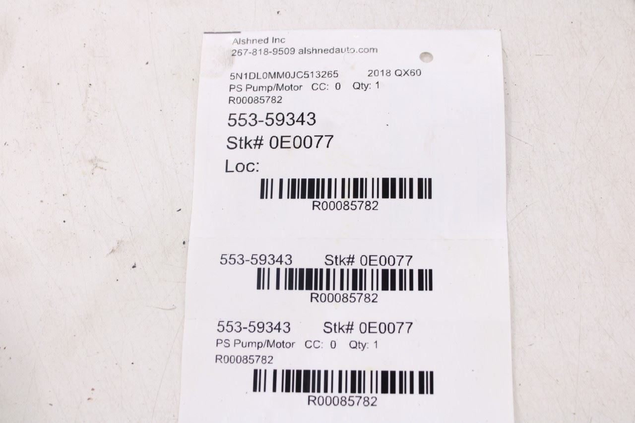 2016-2020 Infiniti QX60 3.5L Power Steering Pump Motor 49110-9NC0B OEM12