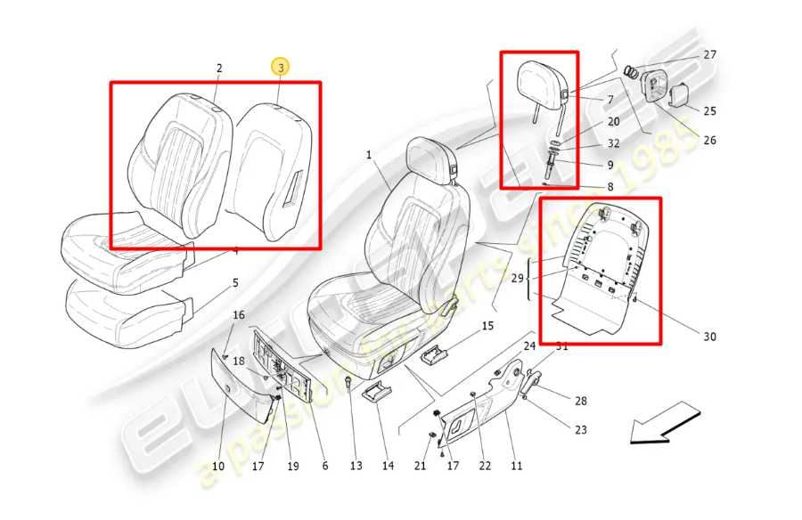 17-21 Maserati Ghibli Front Left Seat Backrest Upper Cushion w/ Headrest *ReaD* - Alshned Auto Parts