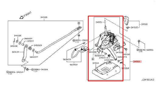 2017-20 Infiniti Q60 Luxe 3.0L Auto Transmission Gear Shifter Lever 34901-4GF3C - Alshned Auto Parts