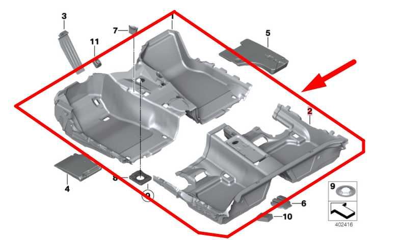 15-16 BMW 435i Gran Coupe Interior FR and RR Floor Carpet Liner 51477337157 OEM - Alshned Auto Parts