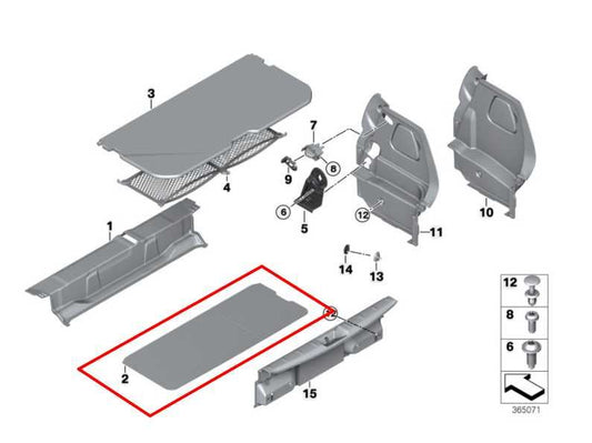 2014-24 Mini Hardtop Cooper Rear Trunk Cargo Floor Storage Trim Panel Cover Lid - Alshned Auto Parts