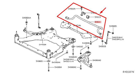 19-24 Nissan Altima SL 2.5L FWD Front Stabilizer Sway Anti-Roll Bar 54611-6CA0A - Alshned Auto Parts