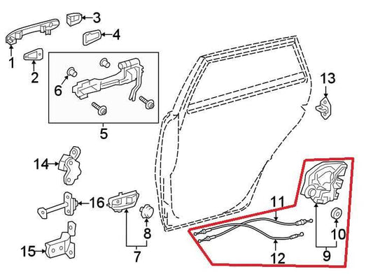 2020-2025 Toyota Corolla LE Rear Right Door Lock Latch Actuator Assy 69050-02590 - Alshned Auto Parts