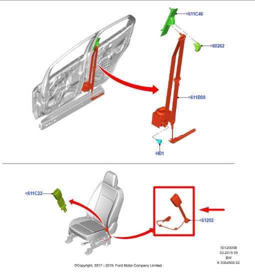 18-22 Ford EcoSport Front Left Driver Side Seat Belt Buckle GN15-B61209-AFW OEM - Alshned Auto Parts