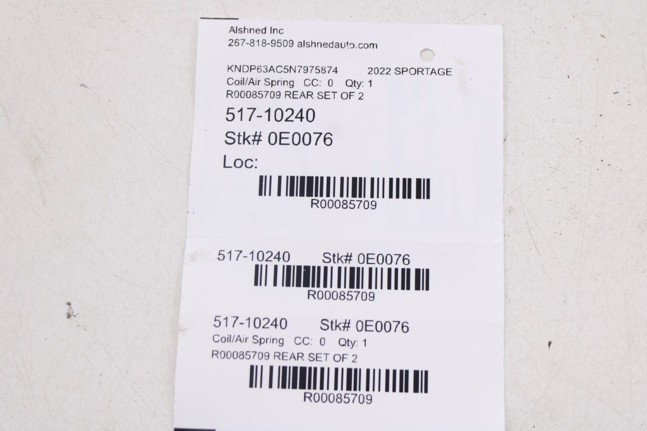 2016-2022 KIA Sportage Nightfall Rear Right and Left Side Coil Spring Set19