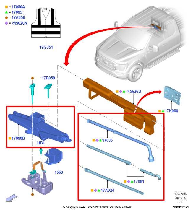 21-26 Ford F150 XLT SuperCrew 5.0L RWD Lift Jack and Tool Kit FL34-17A078-AA OEM - Alshned Auto Parts