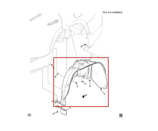 2017-2023 GMC Acadia SLT-1 Rear Left Quarter Wheelhouse Splash Shield 84678113 - Alshned Auto Parts