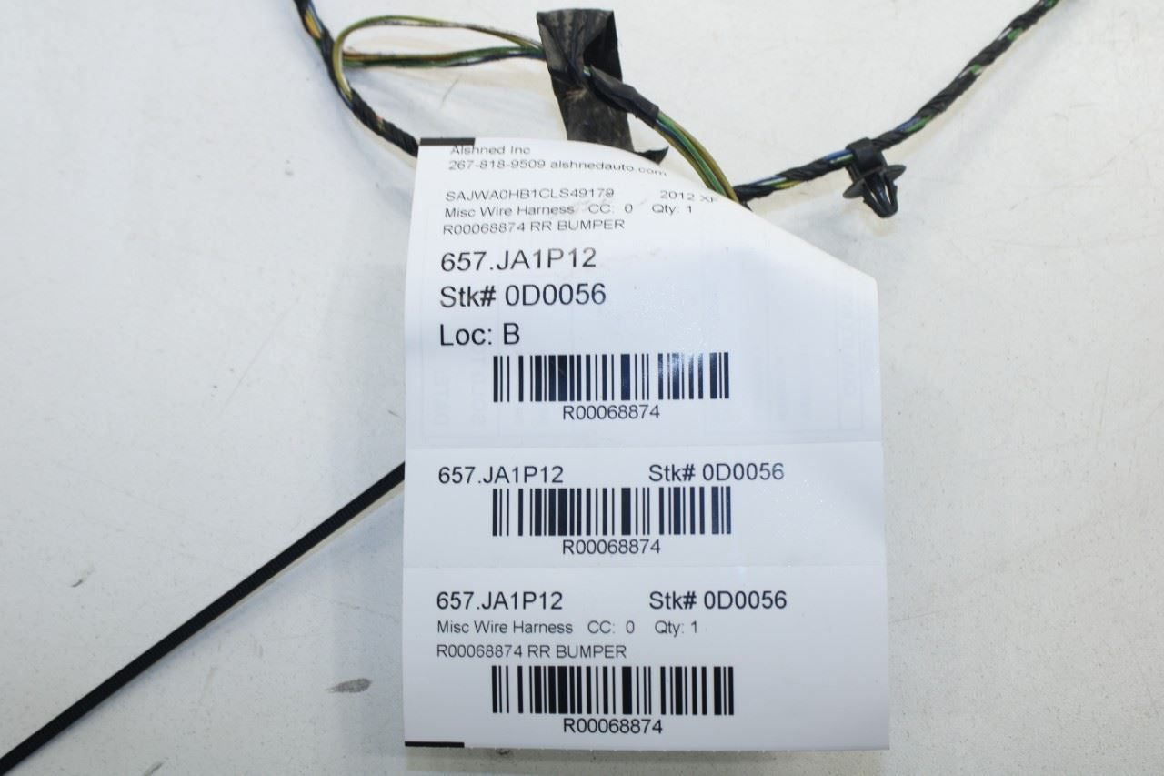 2012-15 Jaguar XF Rear Bumper Wire Harness w/ Parking Sensors 8X2T-15B484-AB OEM - Alshned Auto Parts