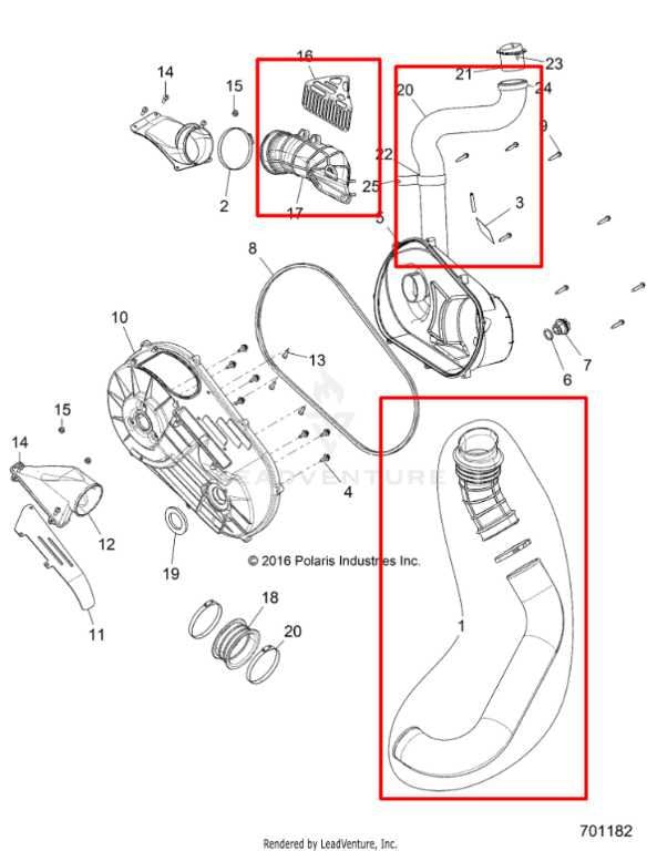 2015-23 Polaris RZR XP 1000 Air Intake Cleaner and Air Outlet Clutch Duct Lines - Alshned Auto Parts