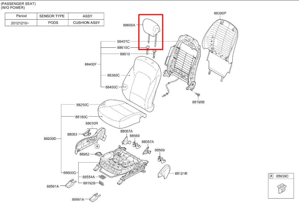 2013-15 Hyundai Santa Fe Front Right or Left Side Seat Headrest 88700-B8110-ZZA1