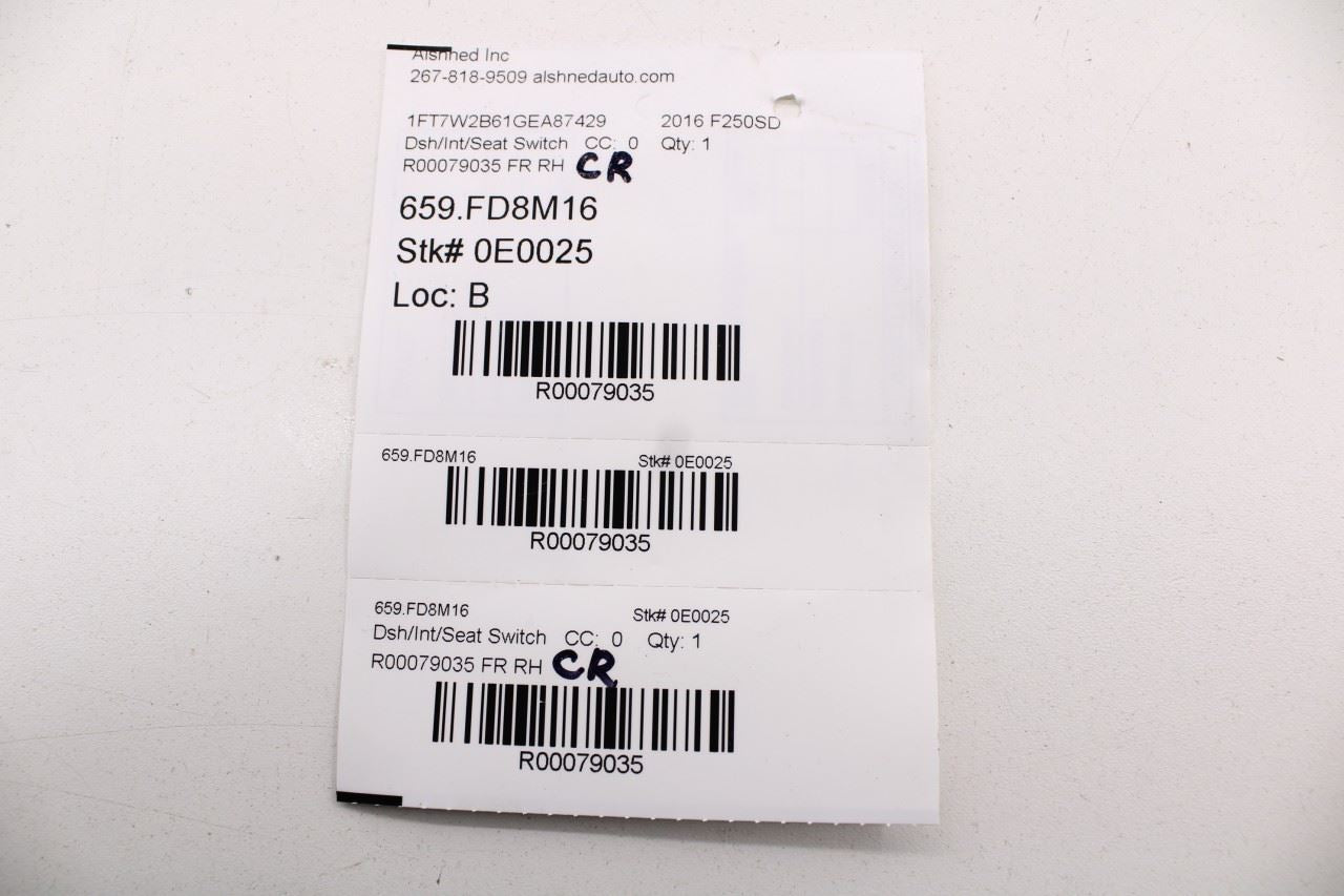 11-16 Ford F250 Lariat FR Right Power Seat Adjustment Switch 9L3Z14A701FA *ReaD* - Alshned Auto Parts