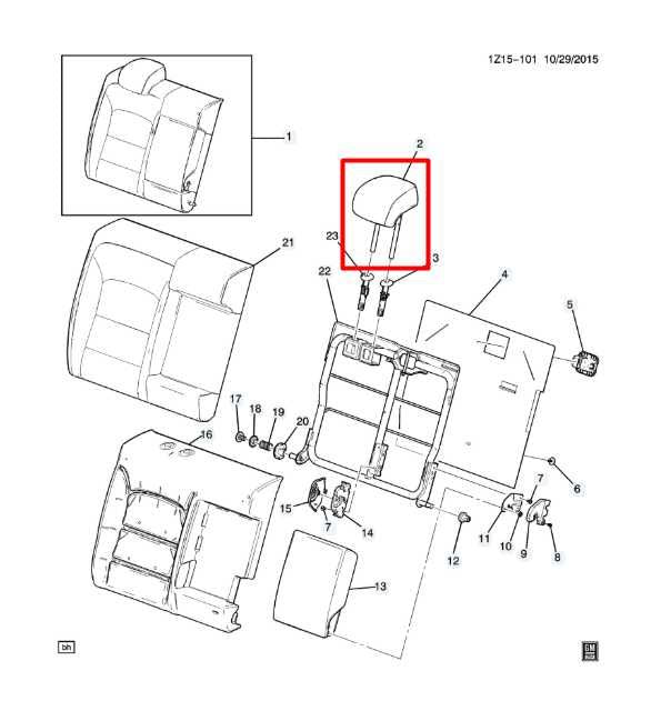 2016-2019 Chevrolet Malibu LT 1.5L Rear Seat Right or Left Side 2nd Row Headrest - Alshned Auto Parts