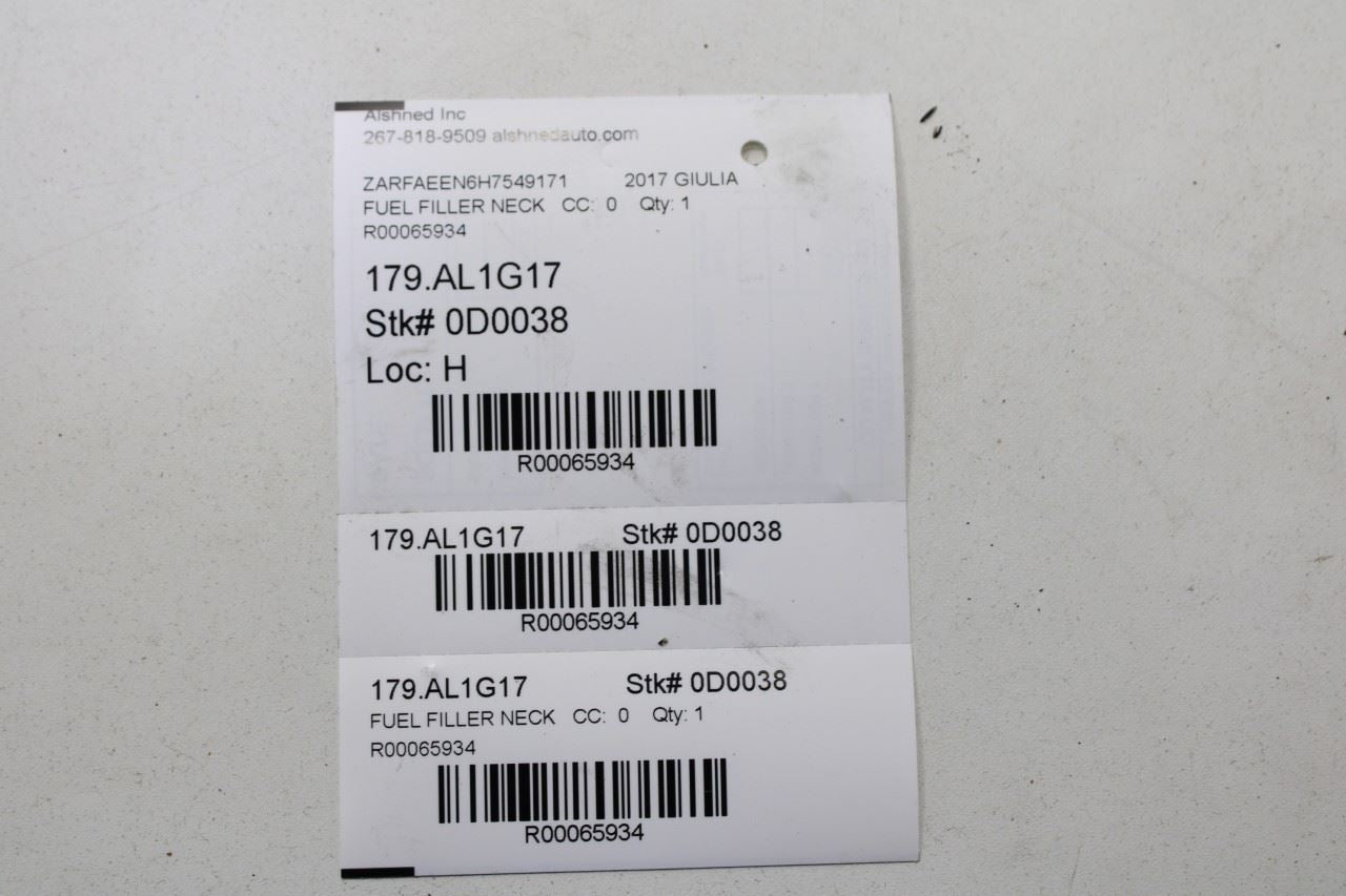 2017-20 Alfa Romeo Giulia Ti 2.0L Rear Left Side Fuel Tank Filler Neck Hose Tube - Alshned Auto Parts