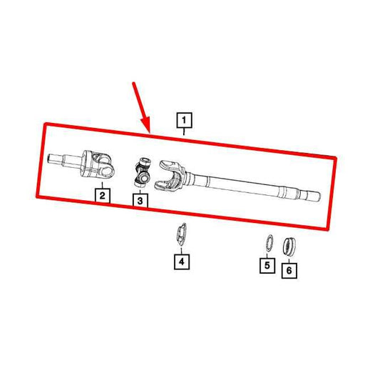 2009-2018 Jeep Wrangler Sahara 4WD Front Right Side CV Axle Shaft 68145054AA OEM - Alshned Auto Parts