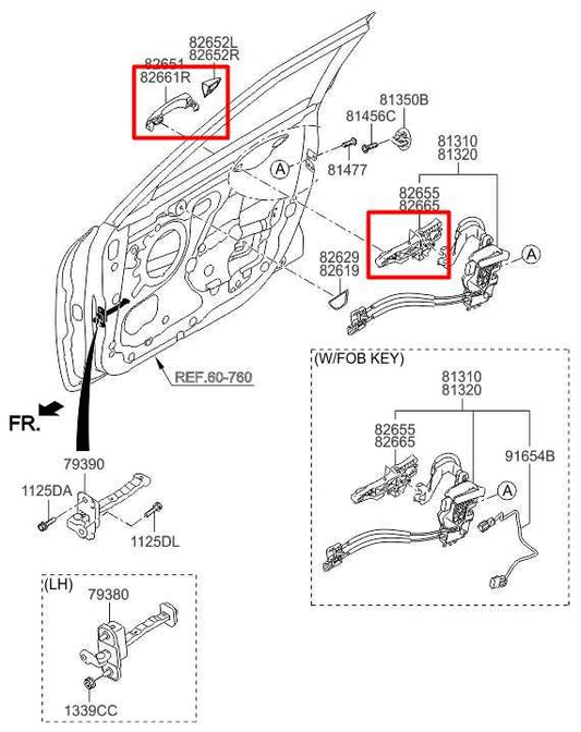 11-17 Hyundai Veloster Turbo 1.6L FWD Front Driver LH Side Door Exterior Handle - Alshned Auto Parts