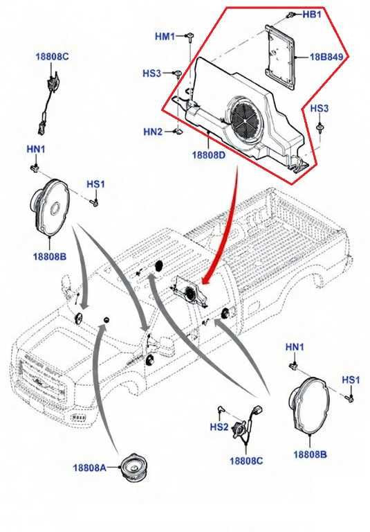 13-16 Ford F-250 Lariat Rear Speaker Subwoofer Housing DC3T19A067AB - Alshned Auto Parts