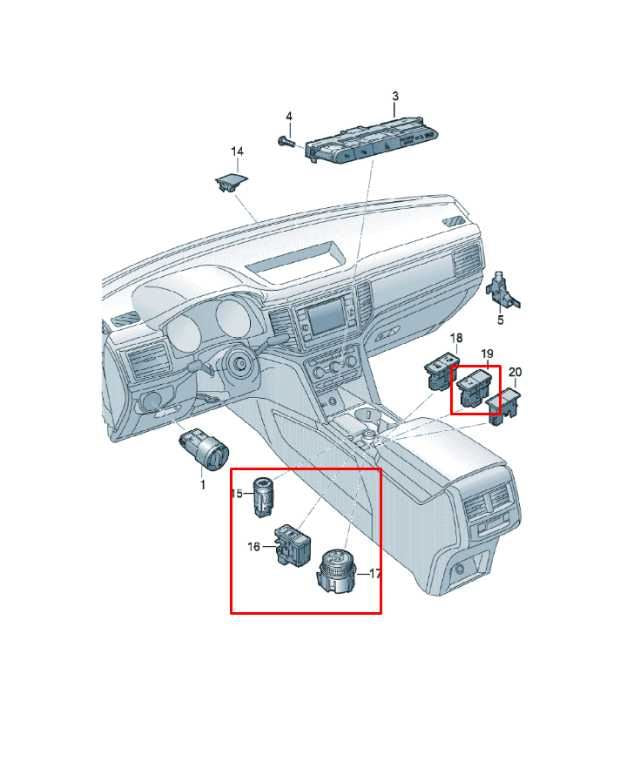 18-23 Volkswagen Atlas Console Shifter Trim and Shifter Knob w/ Ignition Button - Alshned Auto Parts