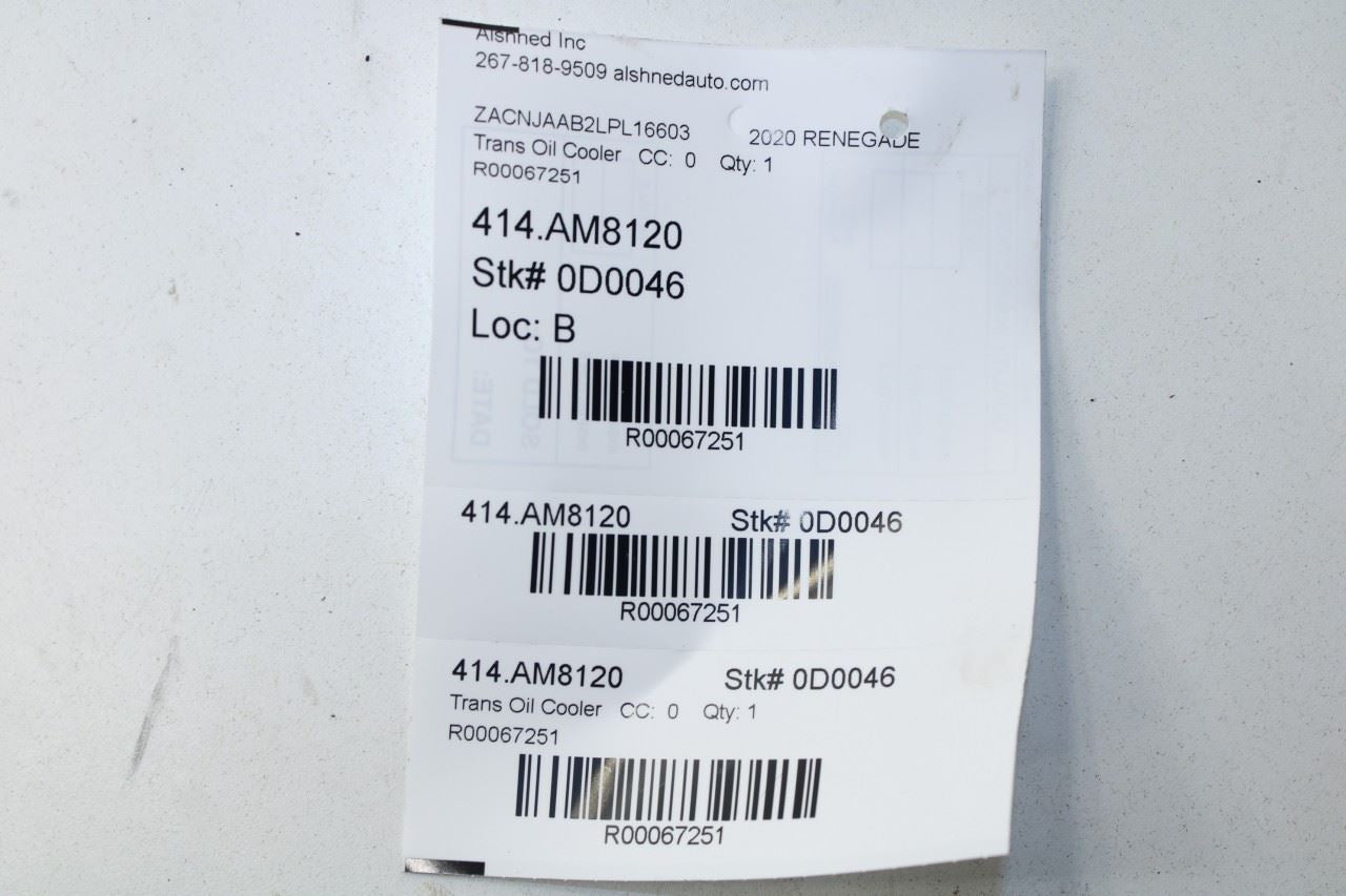 2015-21 Jeep Renegade Sport 2.4L FWD Transmission Oil Cooler Hose 68462528AA OEM - Alshned Auto Parts