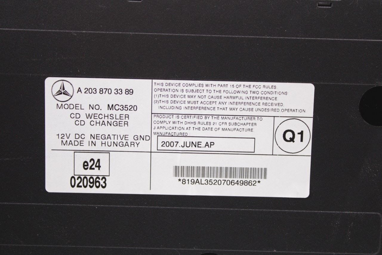 2006-2009 Mercedes-Benz CLK 350 CD Changer 2038703389 OEM - Alshned Auto Parts