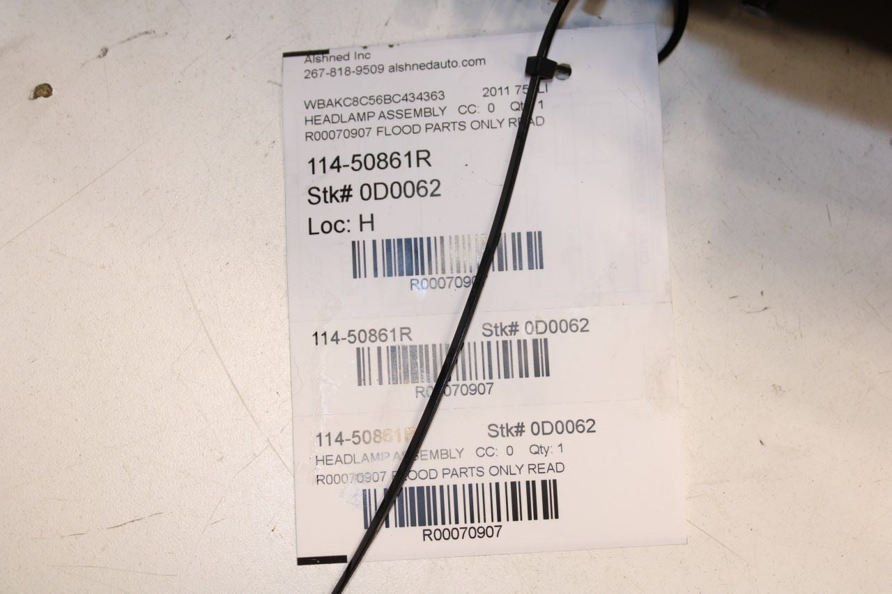 10-12 BMW 750Li xDrive Front Passenger Bi-Xenon HID Headlight Lamp *ReaD*ASIS* - Alshned Auto Parts