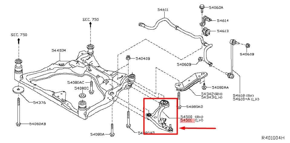 2013-2020 Nissan Pathfinder Front Left Side Lower Control Arm 54501-3JA0C OEM - Alshned Auto Parts