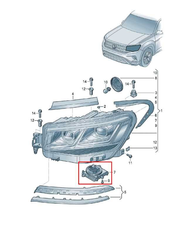 2021-23 Volkswagen Atlas SE Front Left Side LED Headlight Ballast Control Module - Alshned Auto Parts