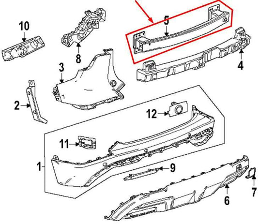2018-2024 Chevrolet Equinox LT Rear Bumper Reinforcement Impact Bar 23462897 OEM - Alshned Auto Parts