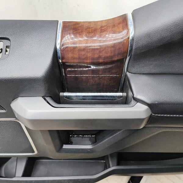 2015 Ford F150 Platinum Front Right Door Trim Panel Ebony FL3B-1823942-LA OEM - Alshned Auto Parts