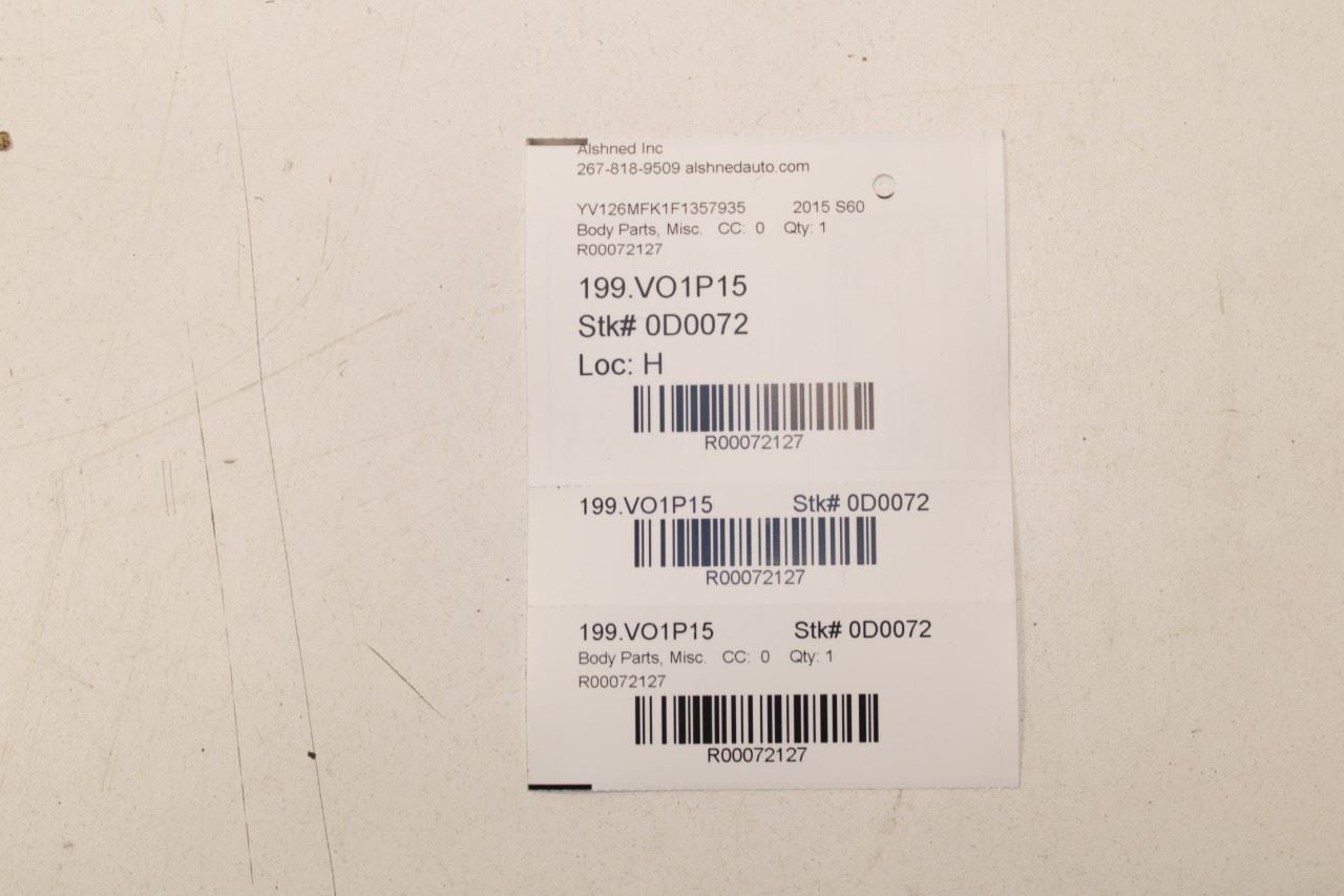2011-2018 Volvo S60 Rear Right Door Run Channel with Belt Molding Weatherstrip - Alshned Auto Parts