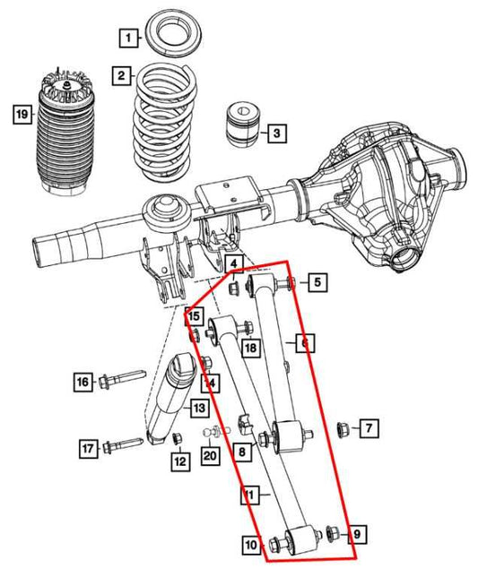 2019-24 Ram 1500 Classic 4WD Rear RH and LH Upper and Lower Control Arm Set of 4 - Alshned Auto Parts