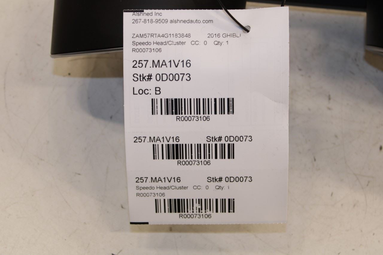 2016 Maserati Ghibli S Q4 3.0L Speedometer Gauge Instrument Cluster 57K Mileage - Alshned Auto Parts