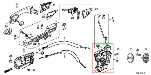 2013-2020 Acura MDX w/Technology Pkg Front Right Side Door Lock Latch Actuator - Alshned Auto Parts
