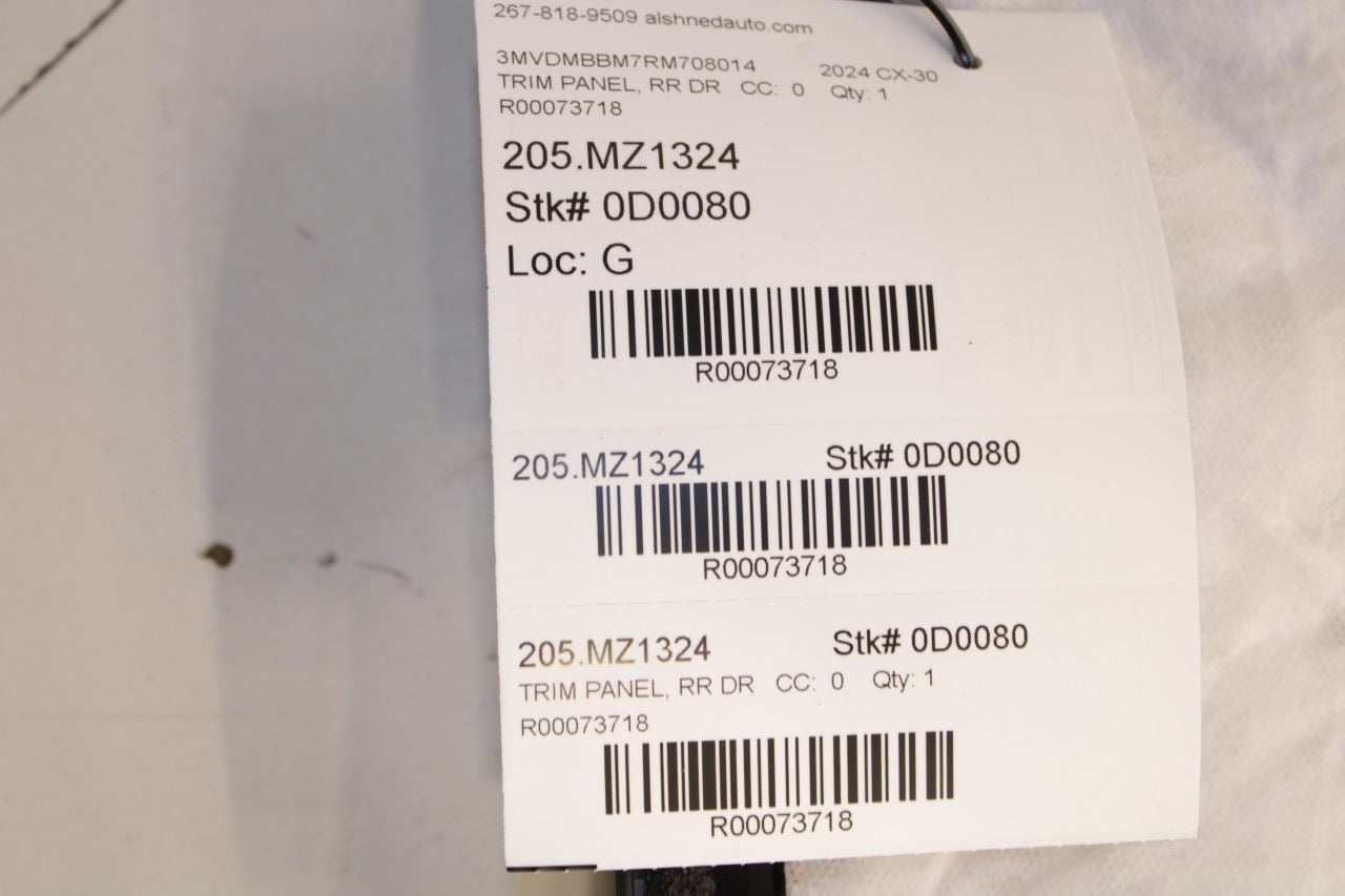 2024-2025 Mazda CX-30 2.5 S Rear Right Side Door Trim Panel DLLR-68-520-02 OEM - Alshned Auto Parts