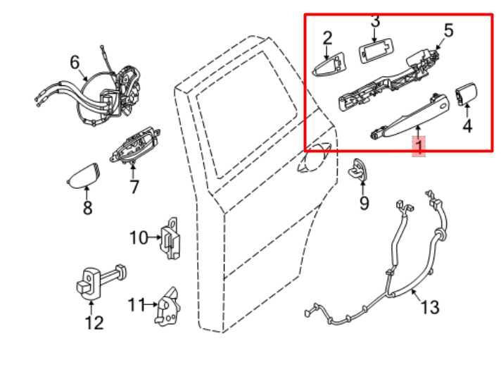 13-20 Nissan Pathfinder SV Rear Right Side Door Exterior Handle 82640-3TA0A OEM - Alshned Auto Parts