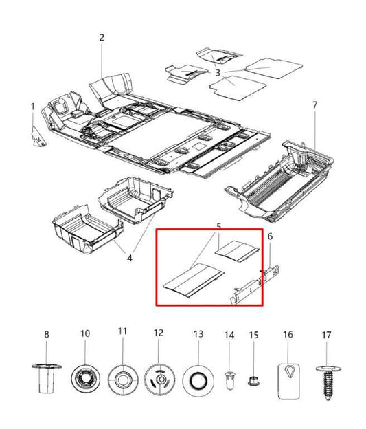 11-20 Dodge Grand Caravan GT Rear RH and LH Side 3rd Row Cargo Load Floor Panel - Alshned Auto Parts