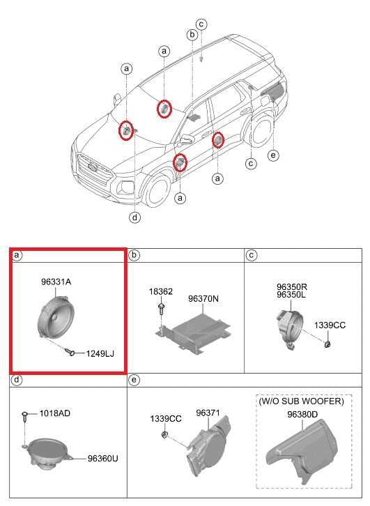2020-2026 Hyundai Palisade Limited AWD Front and Rear RH and LH Door Speaker Set - Alshned Auto Parts