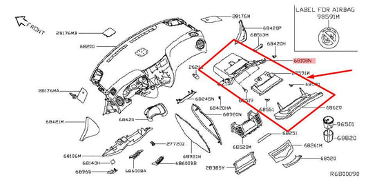 2013-2020 Nissan Pathfinder Glove Box Storage Compartment 68520-3JA0A OEM - Alshned Auto Parts