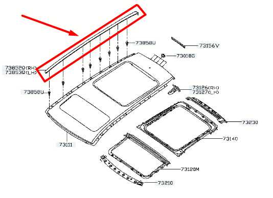 2015-2020 Nissan Pathfinder Right Passenger Side Roof Molding 73852-9PA0A OEM - Alshned Auto Parts