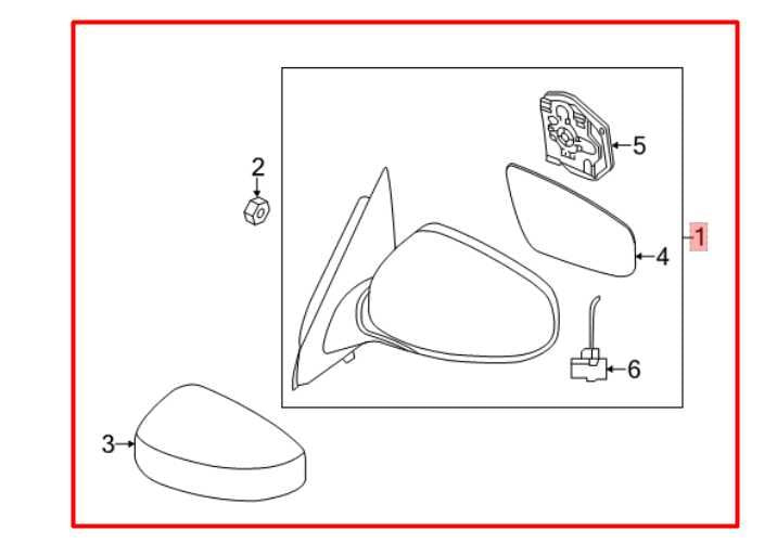 2017-20 Nissan Pathfinder SV 3.5L Driver Left Side Rear View Mirror 96302-9PJ9A - Alshned Auto Parts
