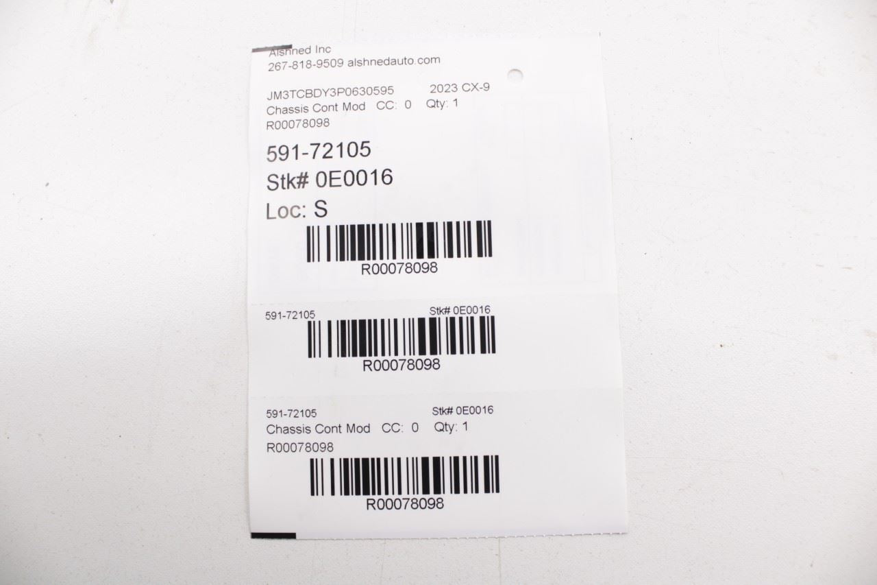 16-2023 Mazda CX-9 Grand Touring Anti-Theft Ignition Immobilizer Control Module - Alshned Auto Parts