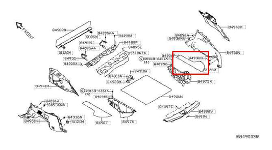 2015-24 Nissan Murano Platinum Rear Right Trunk Floor Storage Compartment Cover - Alshned Auto Parts