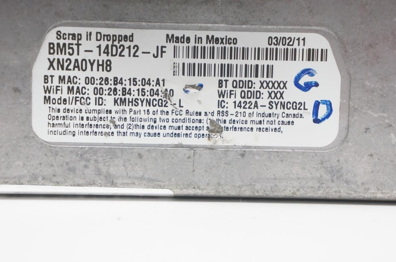 2012 Ford Focus Sync 2 APIM Voice Recognition Communication Module BM5T14D212JF - Alshned Auto Parts