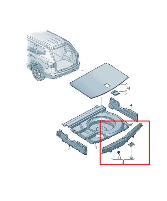 2018-24 Volkswagen Atlas S 3.6L Rear Trunk Sill Scuff Trim Cover 3CN-863-459-82V - Alshned Auto Parts